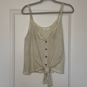 Boutique button up tank, size M, cream color